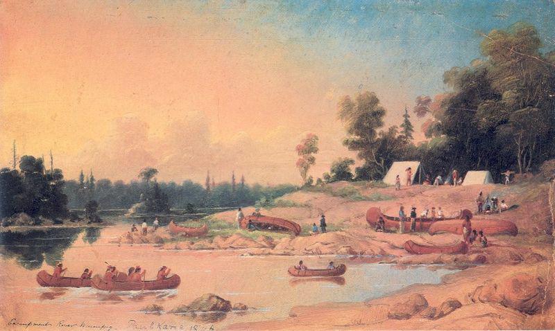 Paul Kane Encampment, Winnipeg River oil painting image